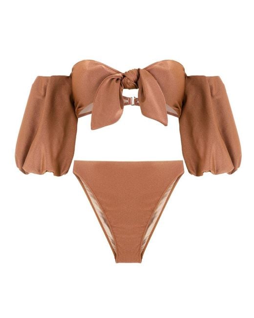 Haut de bikini à épaules dénudées Adriana Degreas en coloris Brown