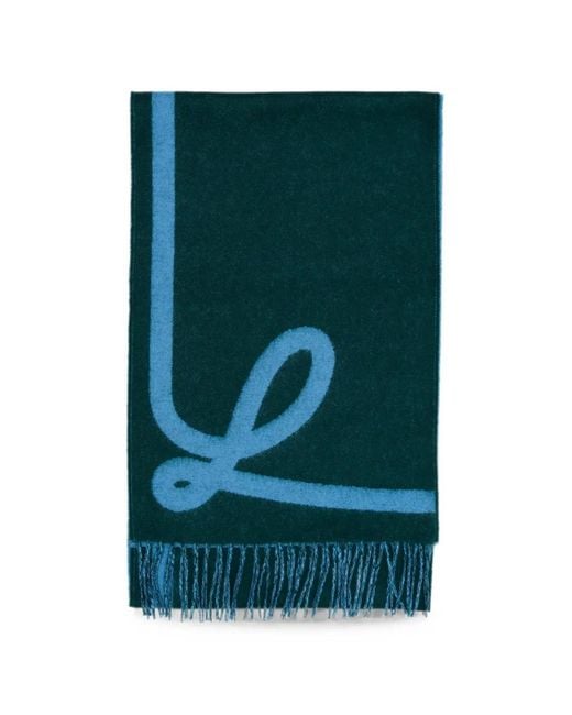 Loewe Green Fringed-Hem Scarf for men