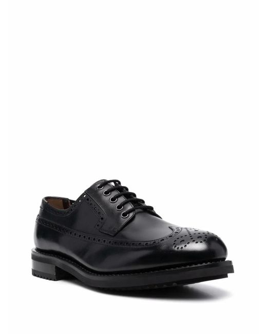 Ferragamo Black Marcus Perforated Brogues for men
