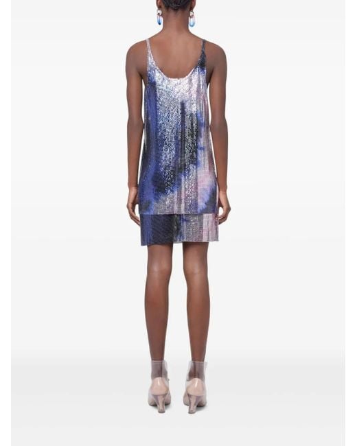 Rabanne Blue Trägershirt Aus Mesh Mit Print