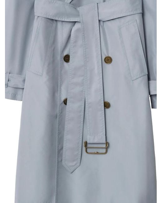 Gabardina de seda Burberry de color Blue