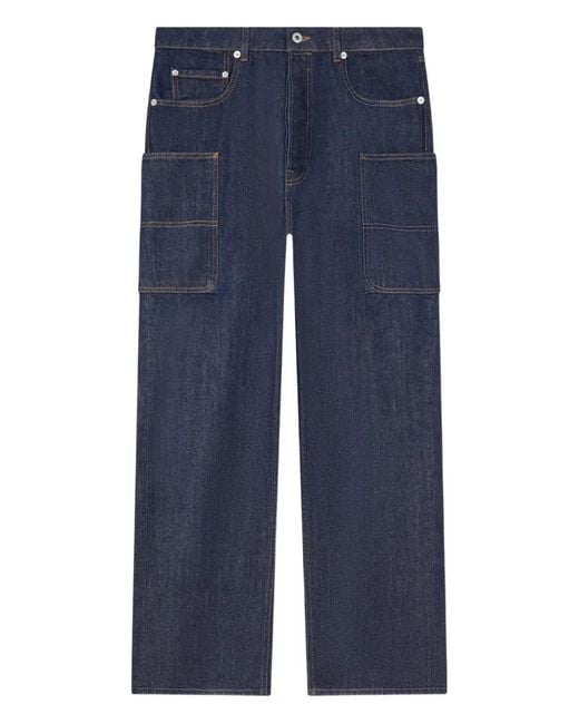 KENZO Blue Drawstring Tapered Trousers for men
