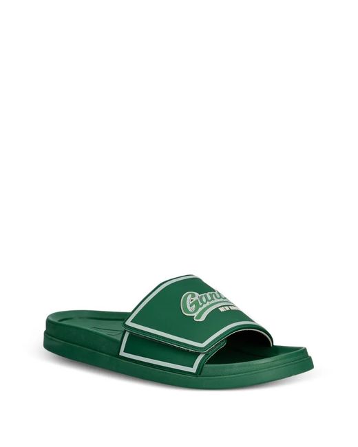 Gant Green Logo-Patch Touch-Strap Slides for men