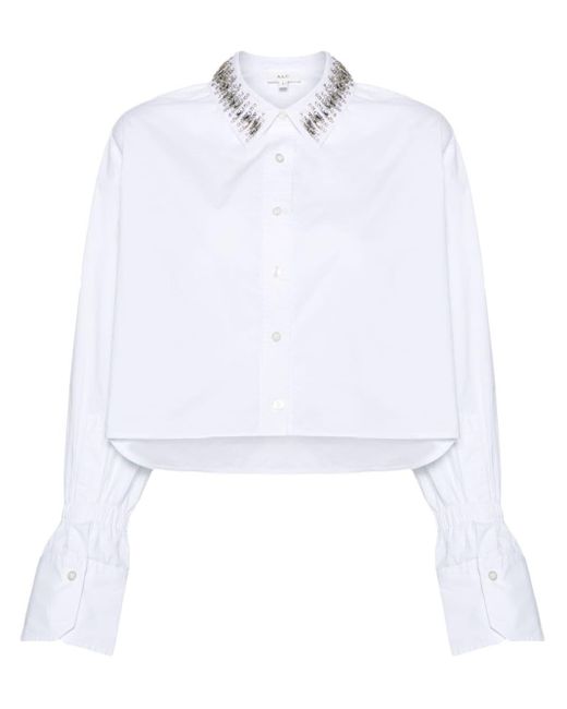 A.L.C. White Hemd mit Kristallen