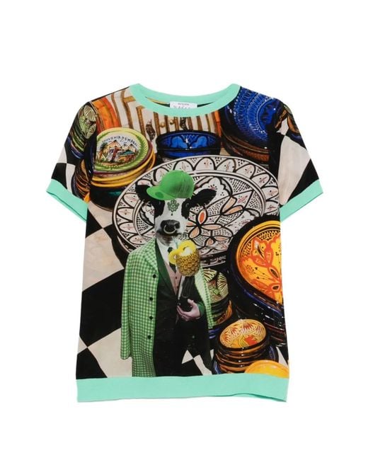 The Artistylist Green Graphic-Print T-Shirt