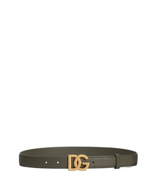 Dolce & Gabbana Green Logo-Buckle Belt