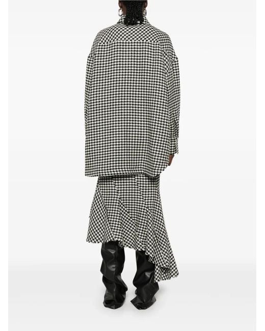 The Attico Gray Houndstooth-Pattern Oversized Jacket
