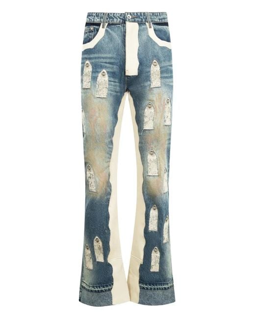 Who Decides War Blue Howdy Appliqué Jeans for men