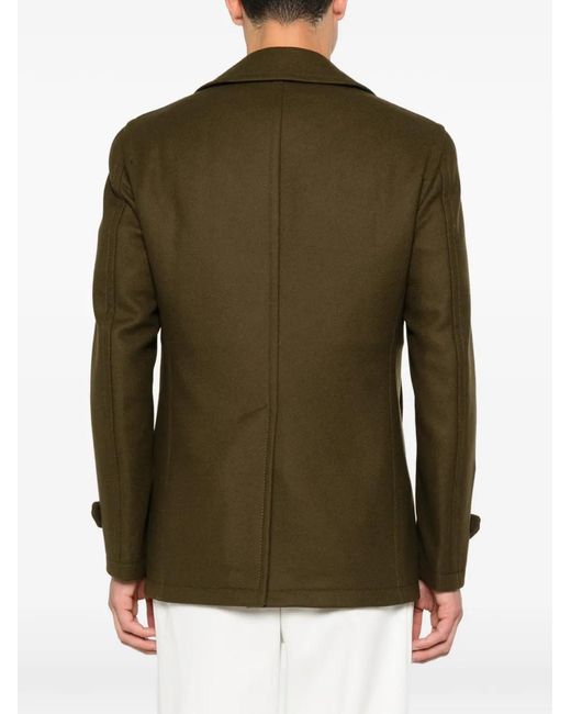 Tagliatore Green Double-Breasted Buttoned Jacket for men