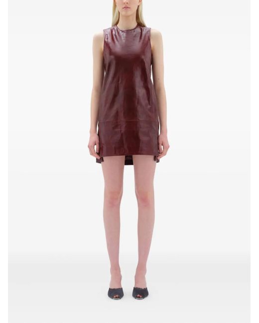 Remain Purple Leather Mini Dress