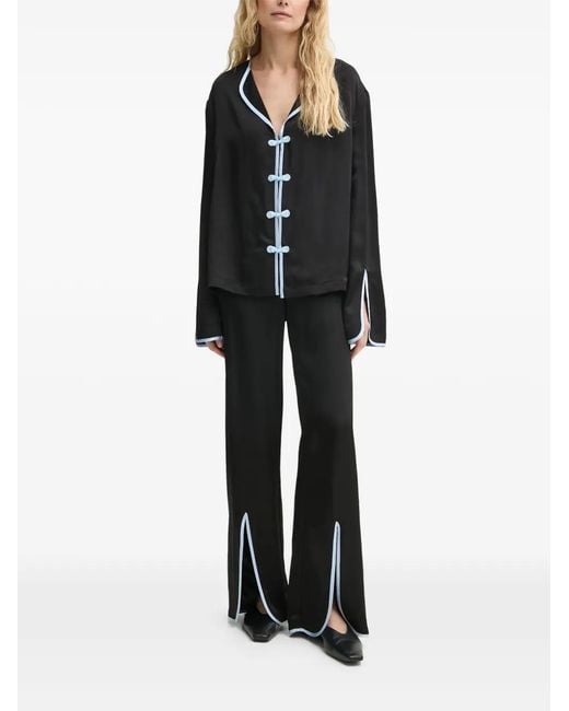 Sleeper Black Contrast-Trim Pajamas