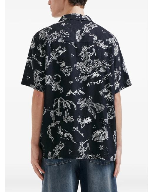 Camisa Estampada AFTERMATHS de hombre de color Black