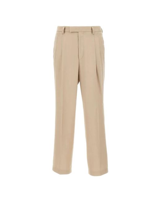 BOSS Men's Natural Pleated Wide-Leg Pants