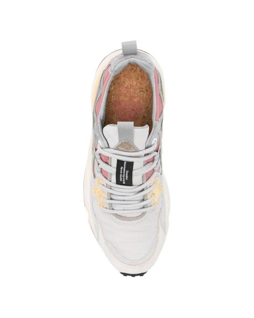 Flower Mountain White Nubuck Leather Sneakers