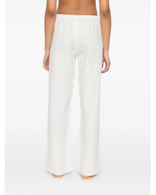 Forte_forte White Elasticated Trousers