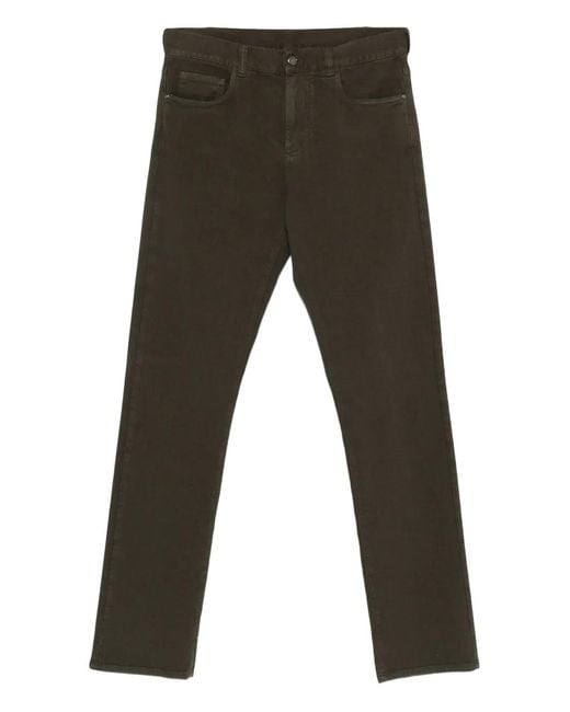 メンズ Canali ロゴパッチ ジーンズ Gray