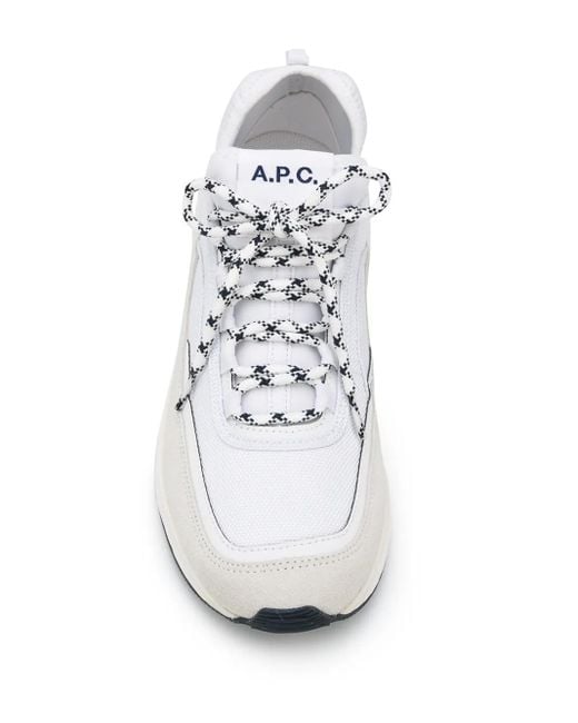 A.P.C. White Logo Print Sneakers for men