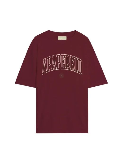 A PAPER KID Red Jersey Round-Neck T-Shirt for men