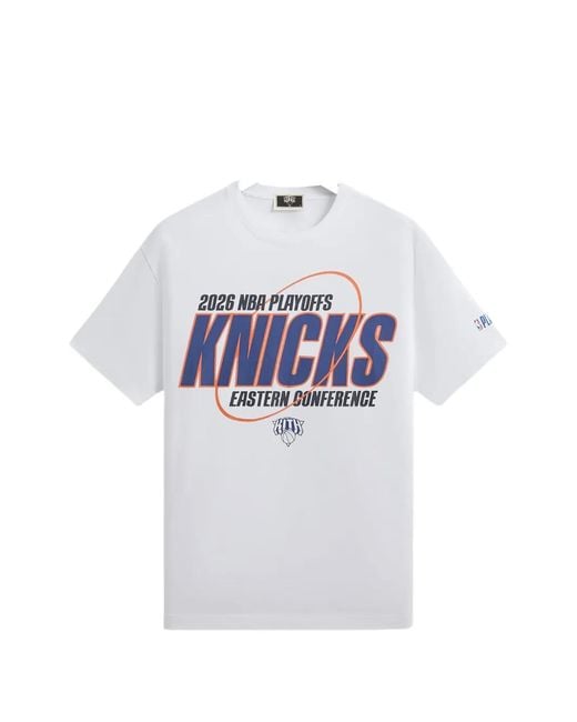 Kith White New York Knicks 2026 Playoffs T-Shirt for men