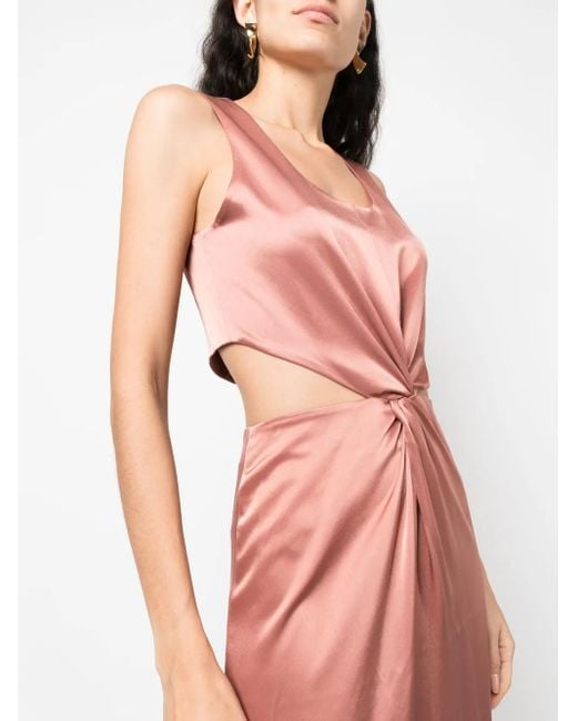 Nanushka Brown Midikleid Aus Satin