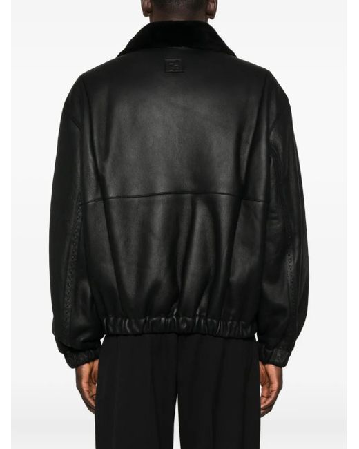 Shearling Jacket di Fendi in Black da Uomo