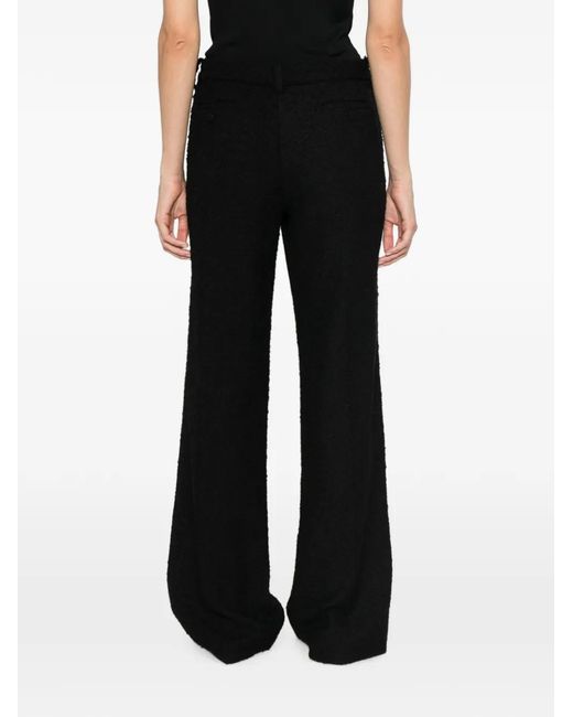 Magda Butrym Black Bouclé-Knit Wide-Leg Trousers