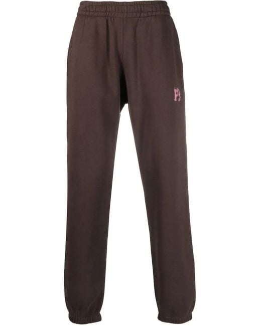 President's Brown Embroidered-Logo Track Pants for men