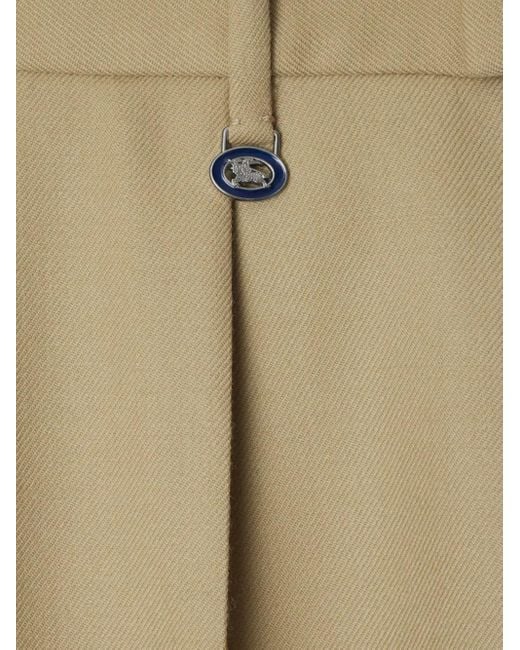 Burberry Natural Wool Tailored Trousers