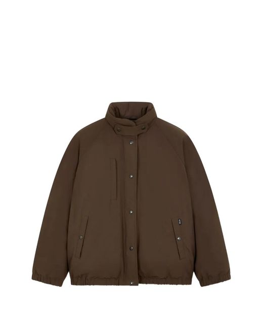 Prada Brown Re-Nylon Logo-Patch Jacket
