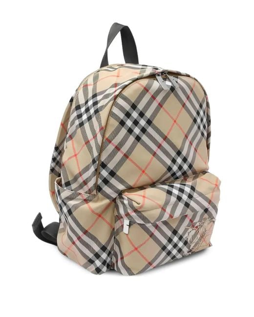 Burberry Multicolor Check-Pattern Backpack