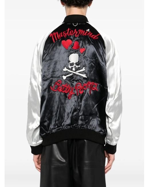 MASTERMIND WORLD Black Skull Embroidered Jacket for men