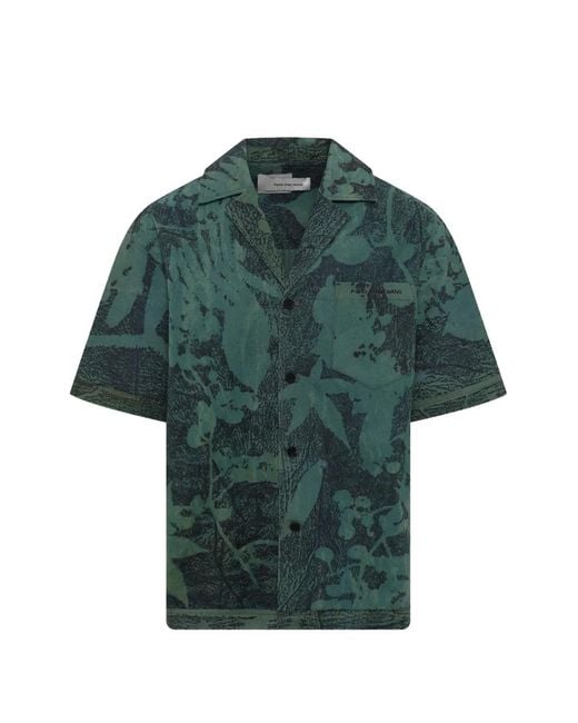 Feng Chen Wang Green Plant-Dyed Textured Shirt for men