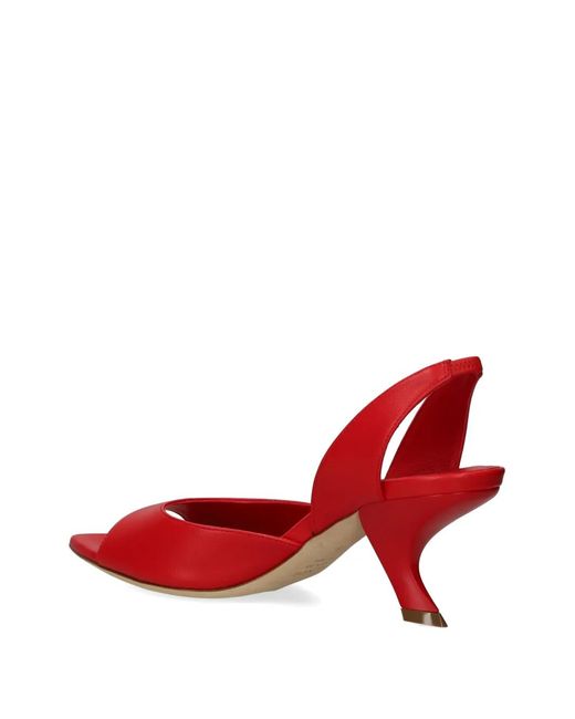 Vic Matié Red Sandales En Cuir À Bride Arrière