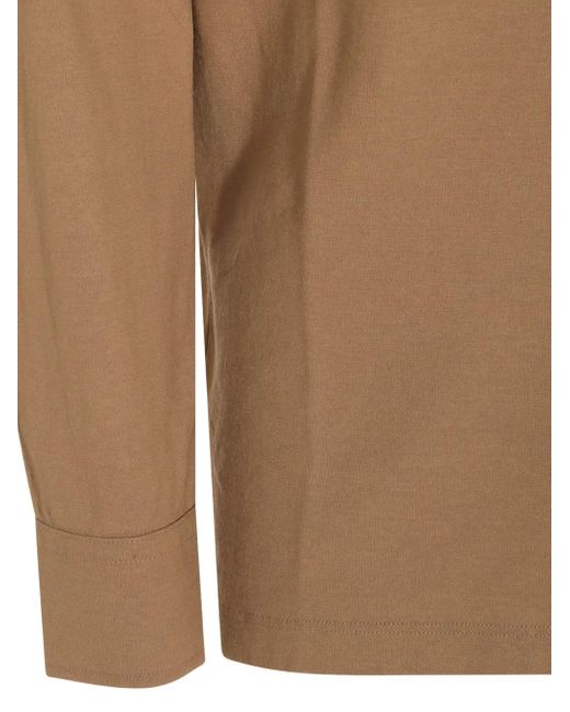 Camicia Con Bottoni di Zanone in Brown da Uomo