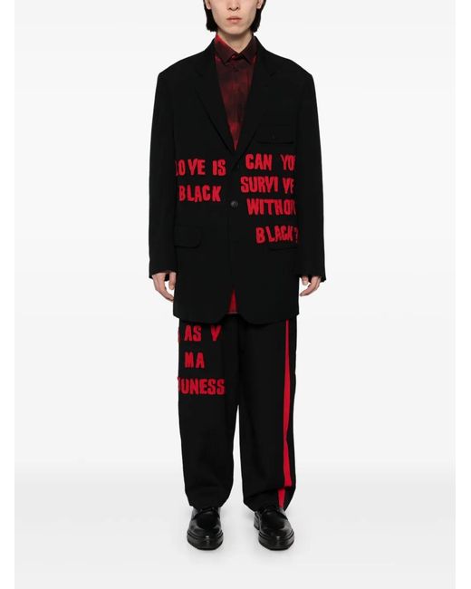 Yohji Yamamoto Black Patchwork Blazer for men
