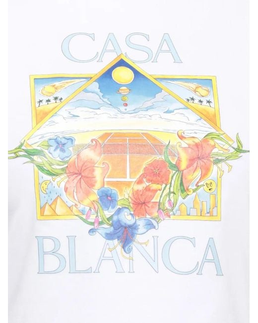 Casablanca White Graphic Print T-Shirt