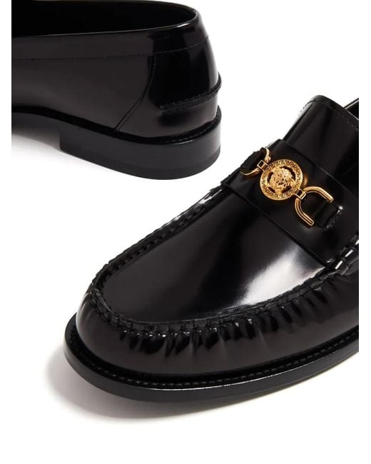 Versace Black Flat Shoes for men