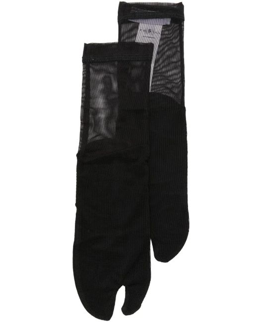 Ioana Ciolacu Black Tabi Mesh Socks