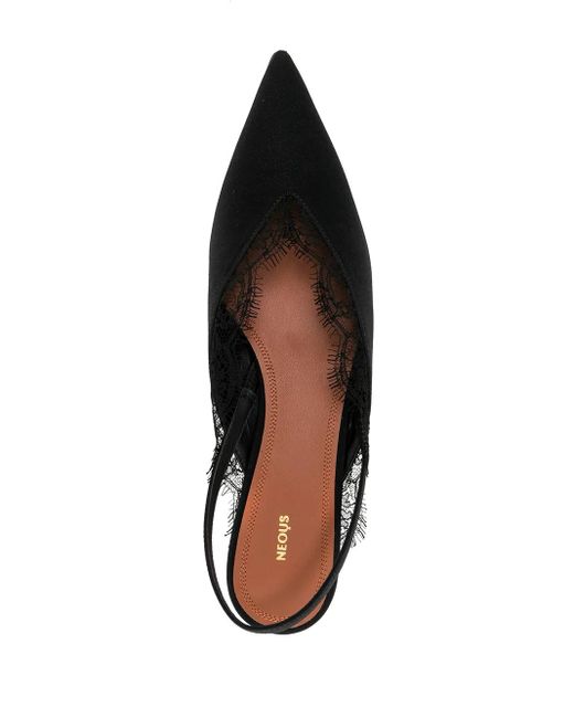 Neous Black Irena Sling Back Suede Mules
