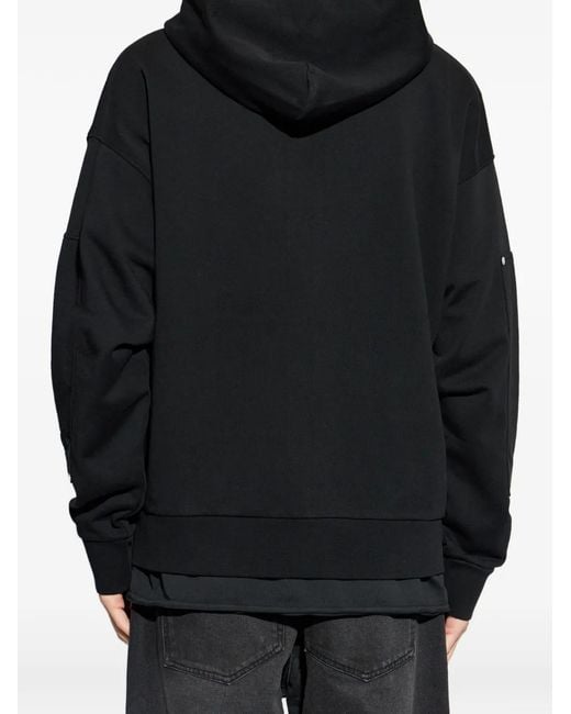 44 Label Group Black Zip-Up Hoodie for men