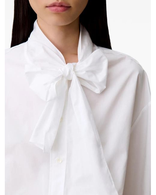 Claudie Pierlot White Bow-Fastening Shirt