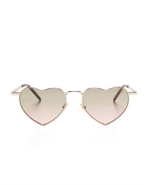 Saint Laurent Brown Loulou Heart-Frame Sunglasses