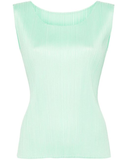 Top sin mangas Monthly Colors March Pleats Please Issey Miyake de color Green