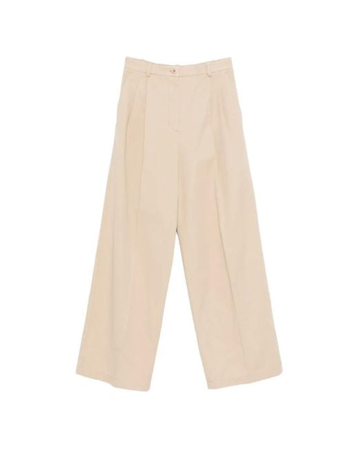 A.P.C. White Ginny Pleated Trousers for men
