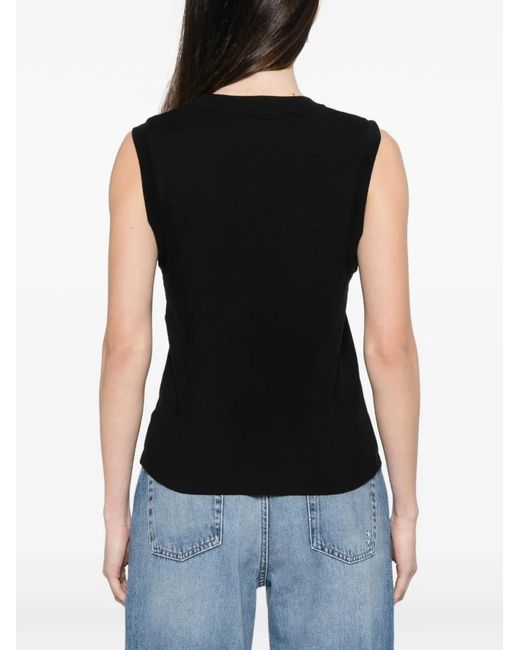 Vince Black V-Neck Sleeveless Tank Top