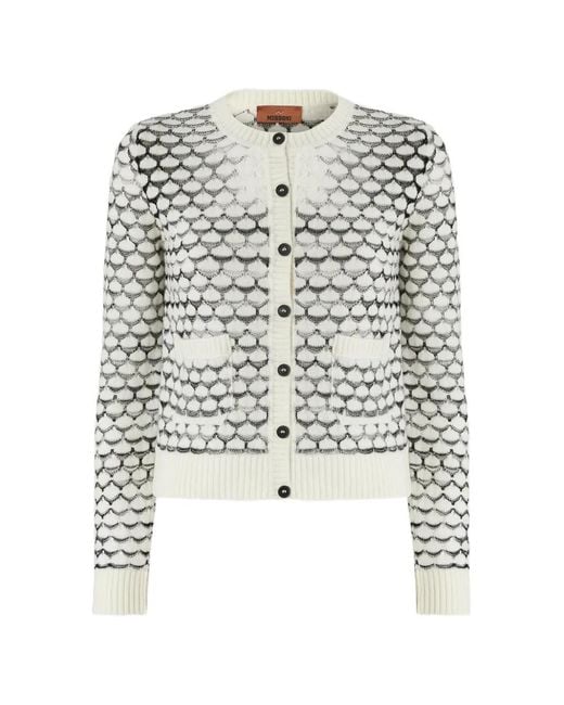 Missoni White Patterned Knit Cardigan