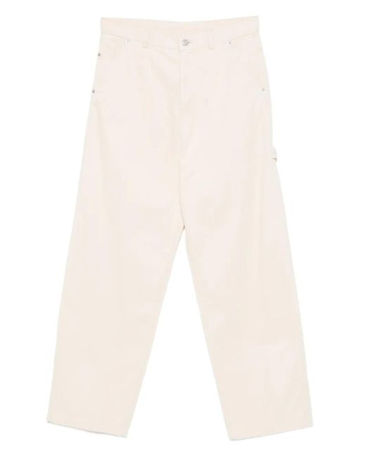 Drole de Monsieur White Utility-Pocket Cotton Trousers for men