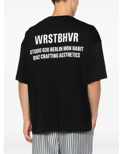 WRSTBHVR Black T-Shirt À Logo Imprimé