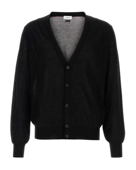 Ferragamo Black Virgin Wool Blend Cardigan for men