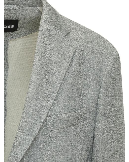 Boss Gray Hanry Single-Breasted Blazer for men